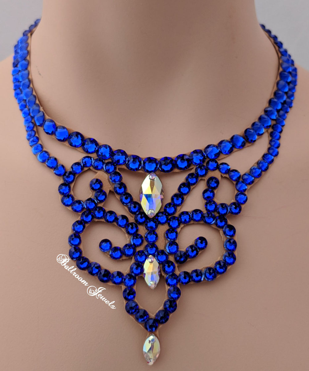 Wholesale Necklace Royal Blue Disco Ball Bead Set for Women