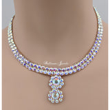 Ballroom necklace Crystal Double Circle