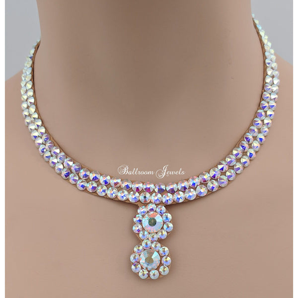 Ballroom necklace Crystal Double Circle