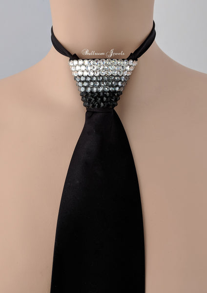 Men's  Black Tie - Fade crystals