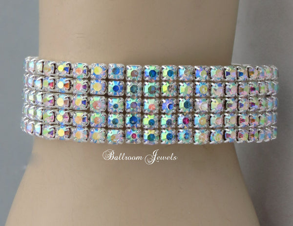 Crystal AB 5 row stretch bracelet