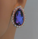 Swarovski Heliotrope Pear Ballroom Earrings - Earrings - Ballroom Jewels
