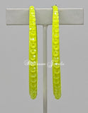 Jumbo Crystal hoop earrings - Electric Yellow