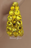 Large wide hoop crystal earrings in Citrine yellow
