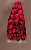 Large wide hoop crystal earrings in Light Siam (Red)