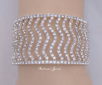 Crystal wave bangle bracelet