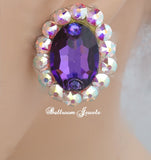 Swarovski Heliotrope Crystal Ballroom earrings - Earrings - Ballroom Jewels - 1