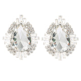 Clear crystal pear post earrings