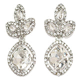 Clear crystal fleur de lei post earrings