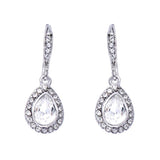 Clear crystal pear petite drop earrings