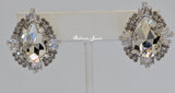 Clear crystal pear post earrings