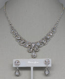 Clear pear shape crystal necklace