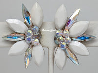Half Star crystal ballroom earrings - White