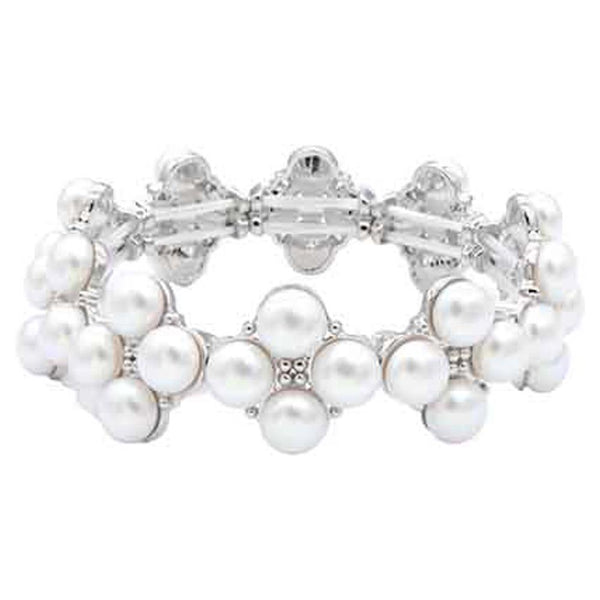 Pearl and crystal stretch bracelet