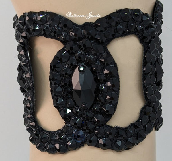 Ballroom Bracelet Crystal Navette shapes- jet black