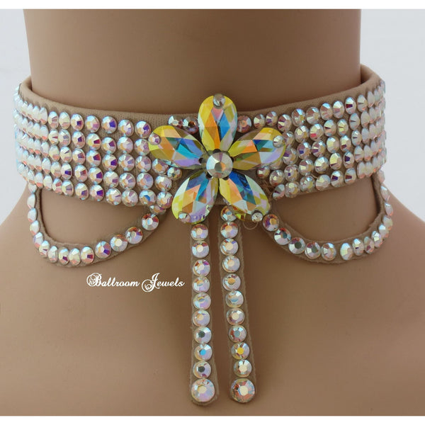 Swarovski Crystal Flower Choker - Swarovski Necklace - Ballroom Jewels