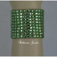 Swarovski Crystal 2 in wide Ballroom Bracelet Peridot - Swarovski Bracelet - Ballroom Jewels