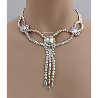 Crystal Circle and Drop Ballroom Necklace