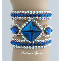 Ballroom Bracelet Blue Swarovski Crystal - Swarovski Bracelet - Ballroom Jewels
