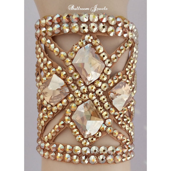 Ballroom Bracelet Four Cosmic crystals in Crystal Metallic Sunshine (gold)