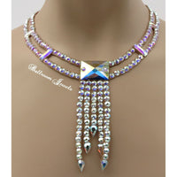 Ballroom Deco Square drop Swarovski Necklace - Swarovski Necklace - Ballroom Jewels