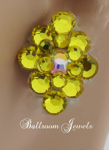 Ballroom Earrings multi crystal Citrine Yellow - Earrings - Ballroom Jewels