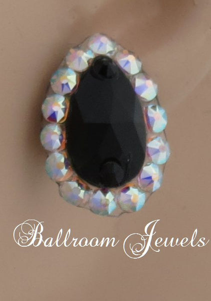 Swarovski Crystal Ballroom Jet Pear earrings - Earrings - Ballroom Jewels