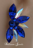 Half Star crystal ballroom earrings - Majestic blue