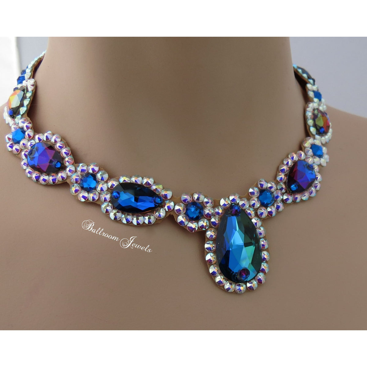 Ballroom Royal Design Crystal necklace - blue – Ballroom Jewels