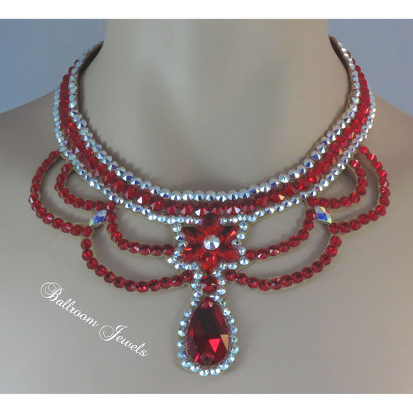 Ballroom Star and Pear Light Siam necklace - Swarovski Necklace - Ballroom Jewels