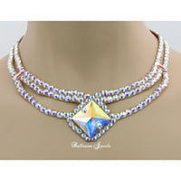 Ballroom Square Center Crystal Necklace