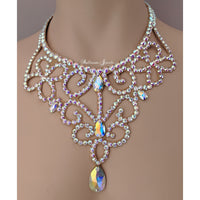 Ballroom Crystal Swirl and Lace Necklace