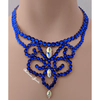 Ballroom Crystal Swirl Necklace - Majestic blue