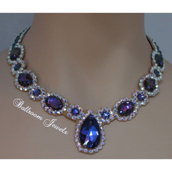 Ballroom Royal Design purple Heliotrope necklace - Swarovski Necklace - Ballroom Jewels