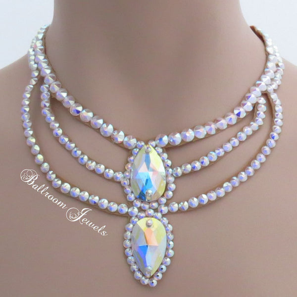 Ballroom Crystal Double Pear Necklace