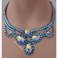 Three Pear Ballroom Necklace in Aquamarine
