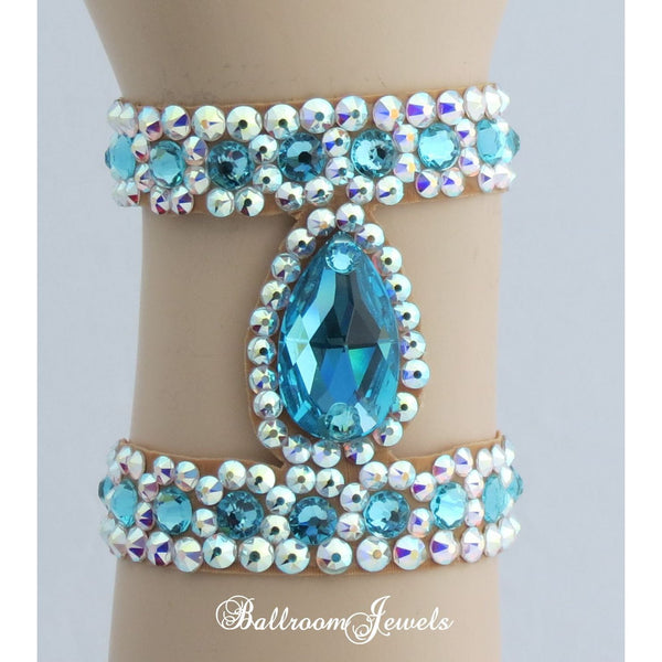 Ballroom Bracelet Light Turquoise pear design - Swarovski Bracelet - Ballroom Jewels