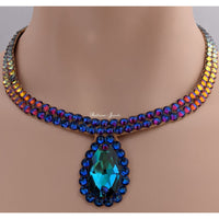 Ballroom Necklace Simple pear in Meridian blue