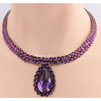 Ballroom Necklace Simple pear in Amethyst purple