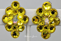 Ballroom Earrings multi crystal Citrine Yellow