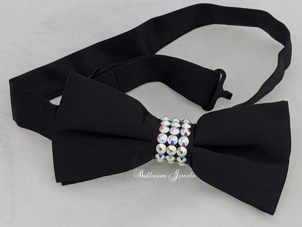Black and AB crystal Bow Tie