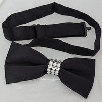 Black and crystal Bow Tie