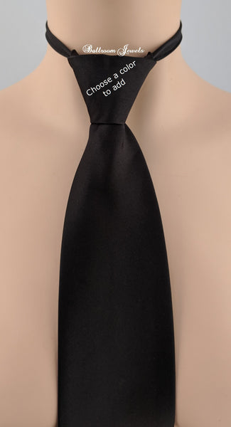 Men's  Crystal Black Tie - Custom color