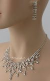 Crystal 'V' loop necklace set