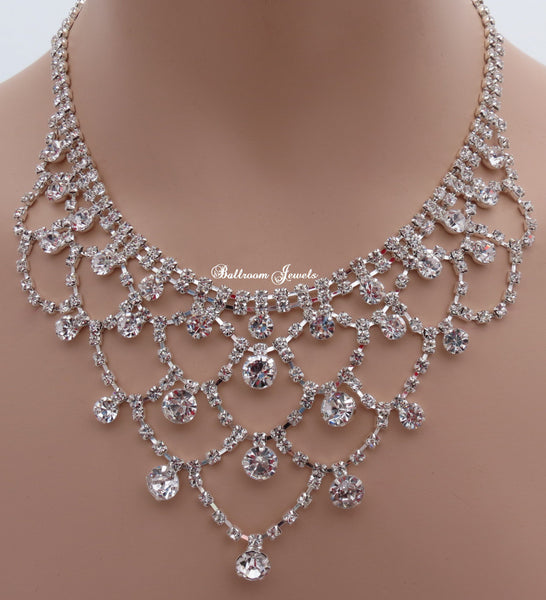 Crystal round and loop necklace set