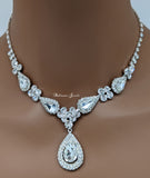 Pear rhinestone necklace set