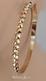 Jumbo narrow crystal hoop earrings - Gold