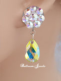 Flower and pear dangle Swarovski Crystal earring - Earrings - Ballroom Jewels - 1