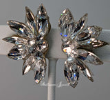 Half Star crystal ballroom earrings - Clear