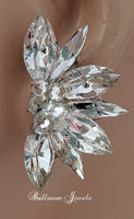 Half Star crystal ballroom earrings - Clear